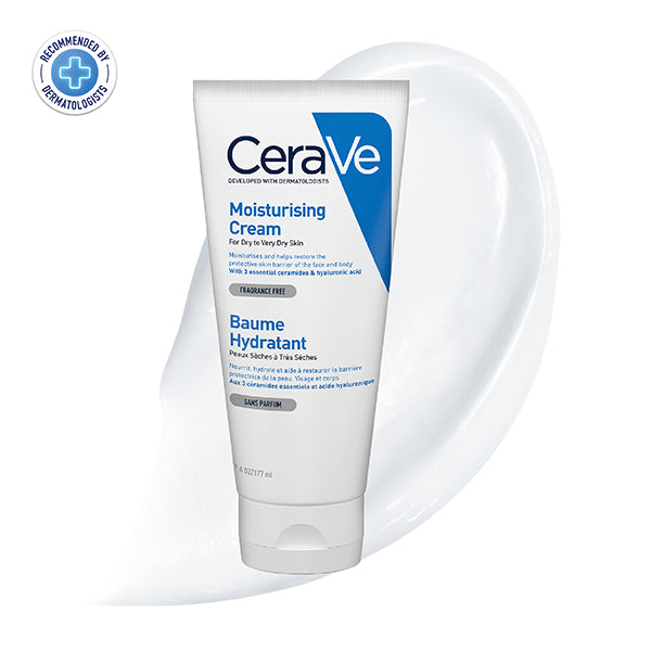 CeraVe Moisturizing Cream For Dry To Very Dry Skin (177ml) – Formulated with 3 Essential Ceramides And Hyaluronic Acid