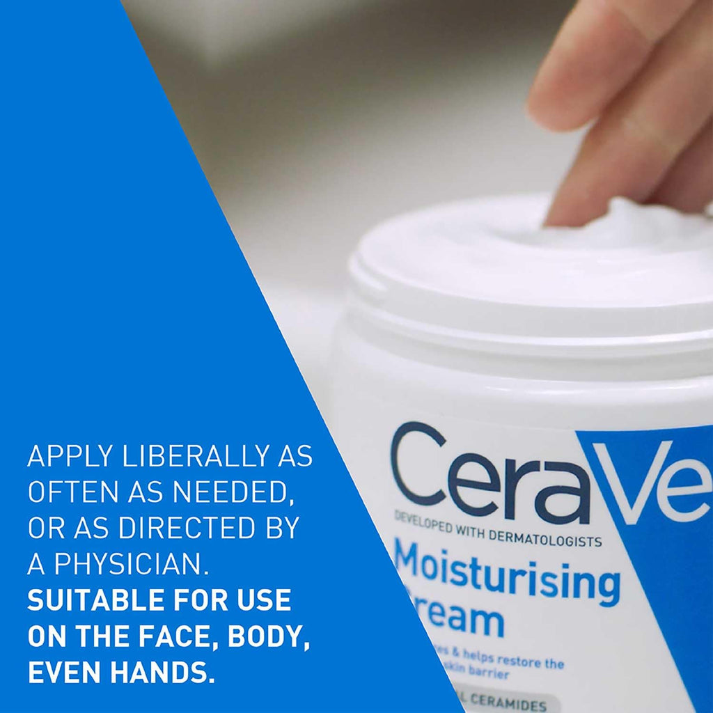 CeraVe Moisturizing Cream For Dry To Very Dry Skin (454g) – Formulated with 3 Essential Ceramides And Hyaluronic Acid
