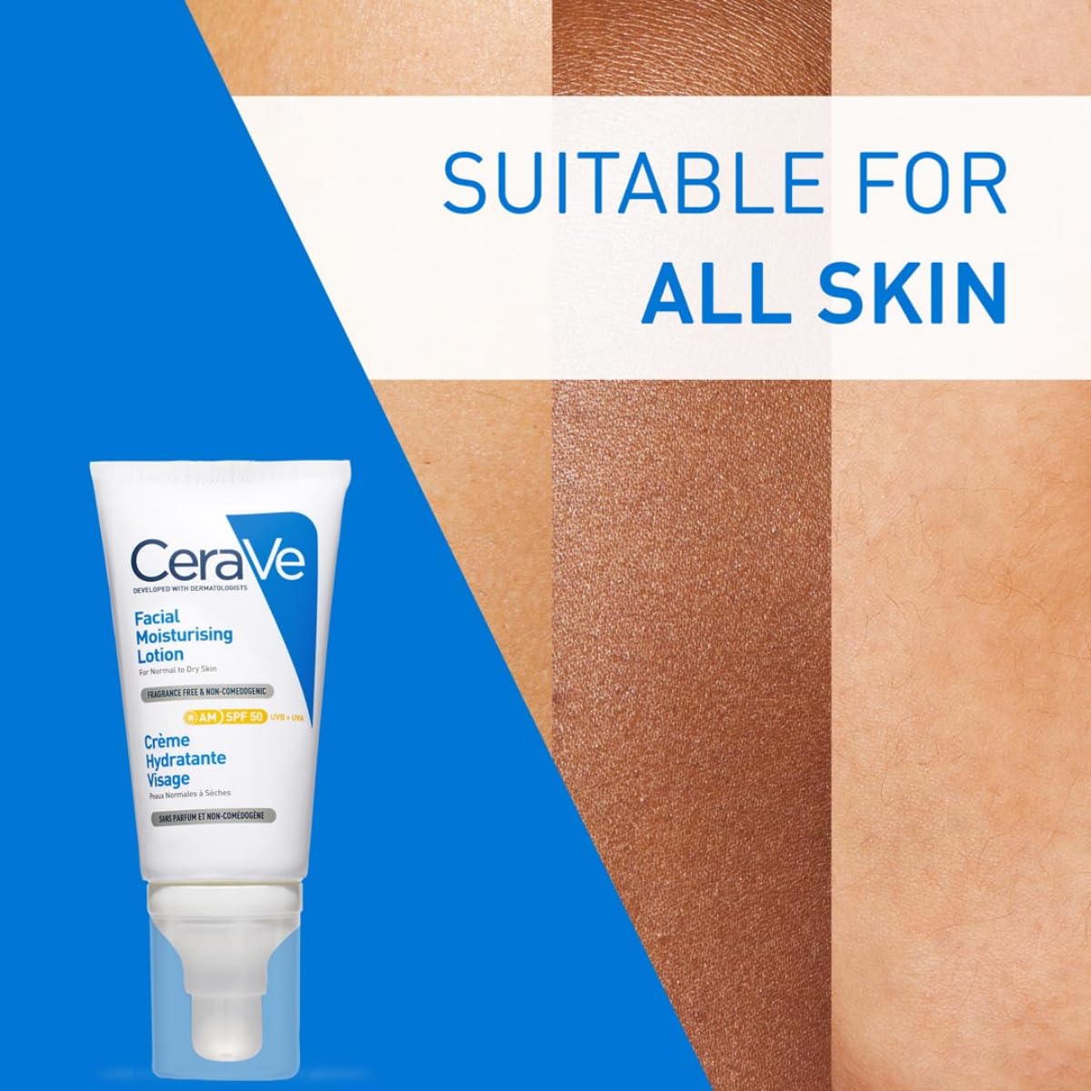 CeraVe AM Facial Moisturizing Lotion for Normal to Dry Skin (52 ml) ,SPF 50, Sun Screen