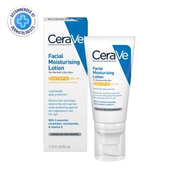 CeraVe AM Facial Moisturizing Lotion for Normal to Dry Skin (52 ml) ,SPF 50, Sun Screen